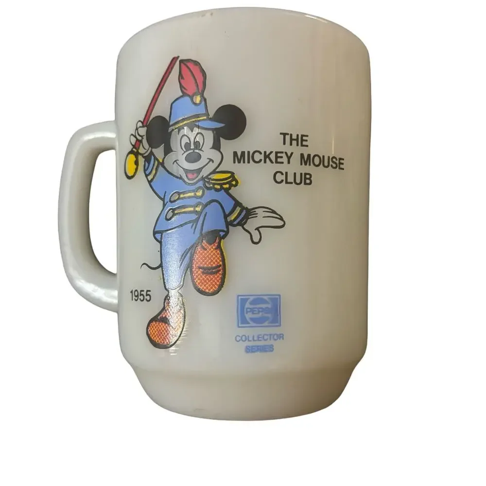 Disney Mickey Mouse Club Collector Series Coffee Tea Cup Mug 1955 Anchor Hocking
